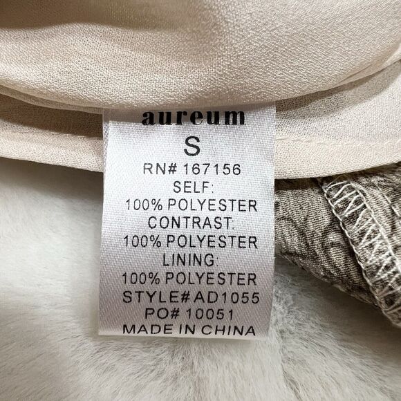 Aureum Sage Green Floral Tiered Ruffle Dress Sz S #AD1055 - Picture 10 of 11